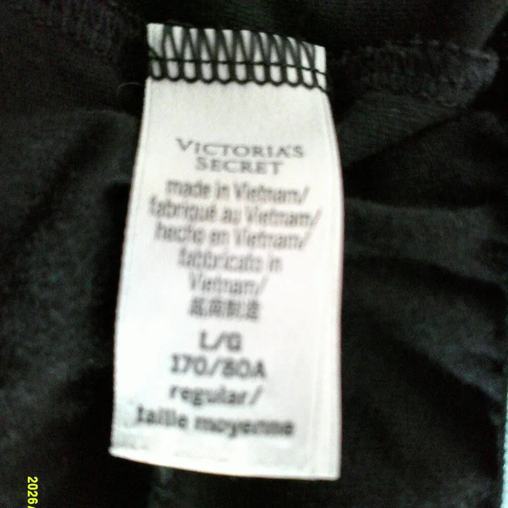 VICTORIA SECRET | Rhinestone Graphic Cotton PJ Set | BLACK | LARGE